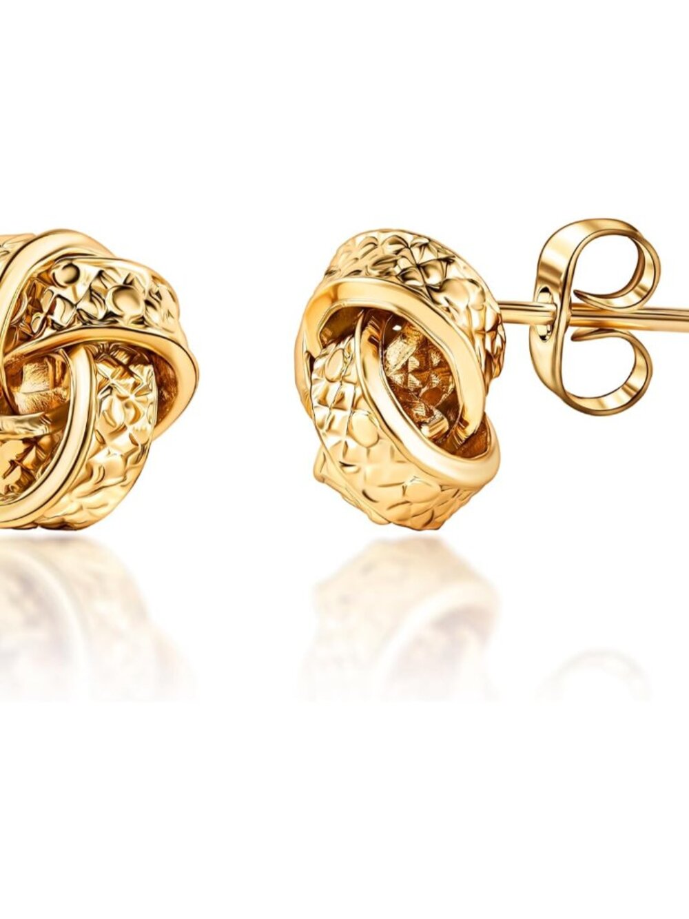 18K Gold Plated Woven Love Knot Stud Earrings - Made In Brazil